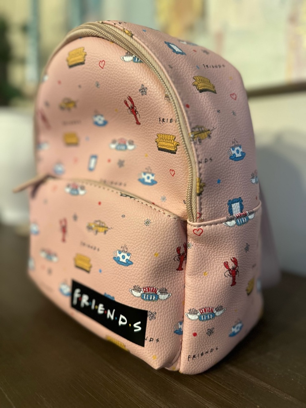 FRIENDS Pink Patterned Mini Backpack - Picture 2 of 6